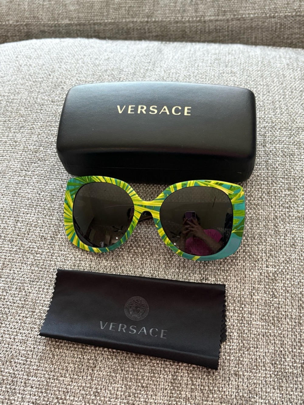 Versace Green Patterned Sunglasses